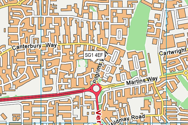 SG1 4EF map - OS VectorMap District (Ordnance Survey)