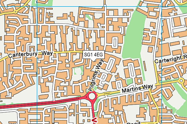 SG1 4EG map - OS VectorMap District (Ordnance Survey)