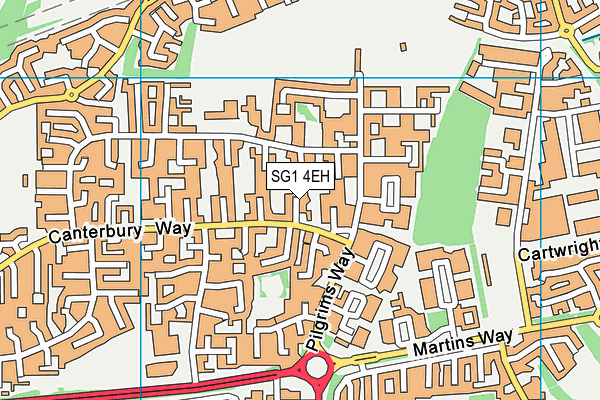 SG1 4EH map - OS VectorMap District (Ordnance Survey)