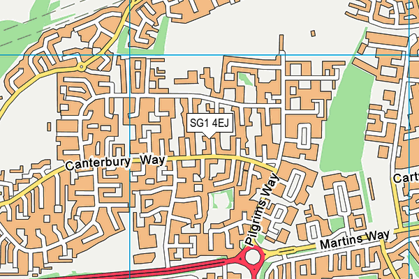 SG1 4EJ map - OS VectorMap District (Ordnance Survey)