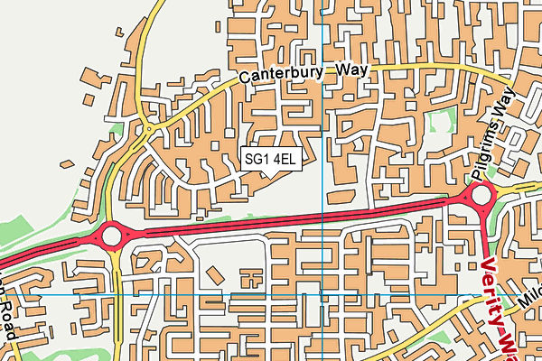 SG1 4EL map - OS VectorMap District (Ordnance Survey)