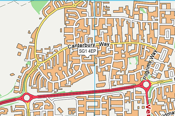 SG1 4EP map - OS VectorMap District (Ordnance Survey)
