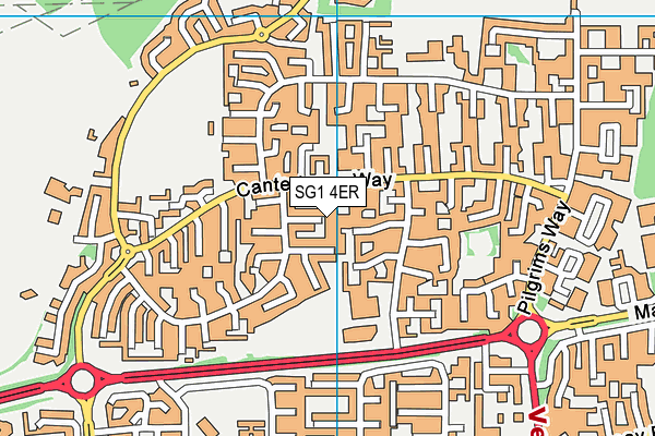 SG1 4ER map - OS VectorMap District (Ordnance Survey)