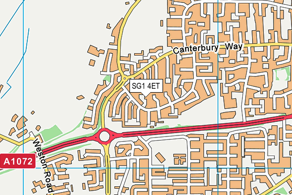 SG1 4ET map - OS VectorMap District (Ordnance Survey)