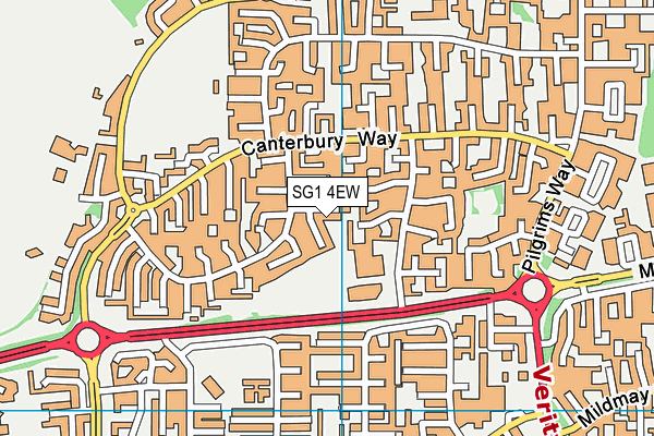 SG1 4EW map - OS VectorMap District (Ordnance Survey)