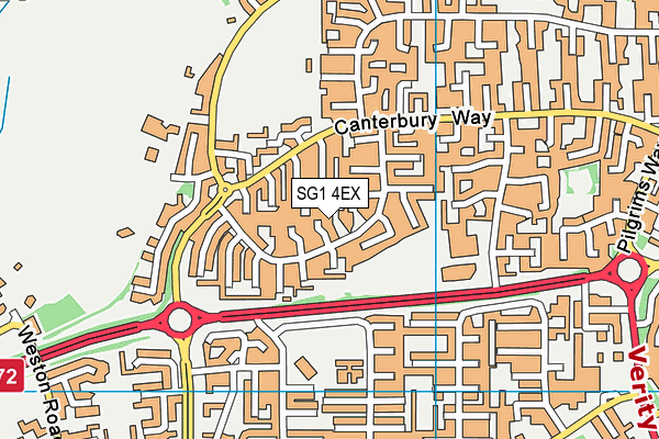 SG1 4EX map - OS VectorMap District (Ordnance Survey)