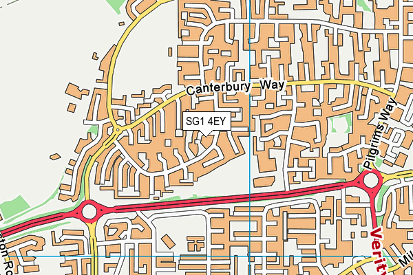 SG1 4EY map - OS VectorMap District (Ordnance Survey)