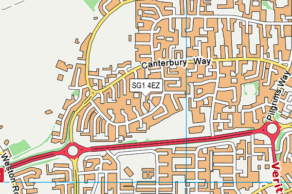 SG1 4EZ map - OS VectorMap District (Ordnance Survey)
