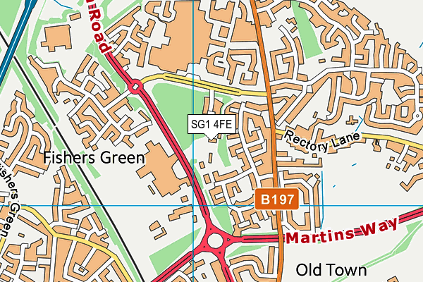 SG1 4FE map - OS VectorMap District (Ordnance Survey)