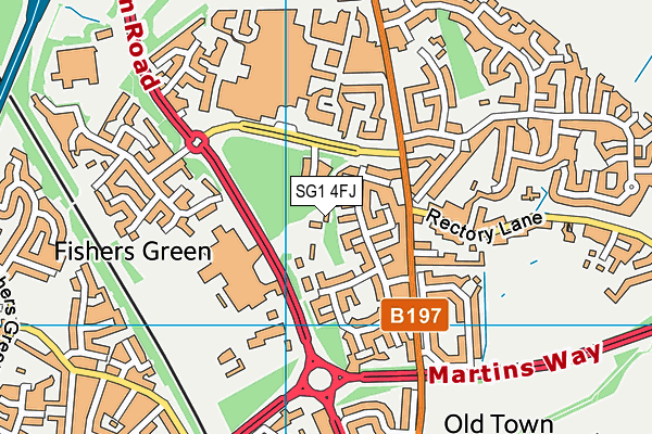 SG1 4FJ map - OS VectorMap District (Ordnance Survey)
