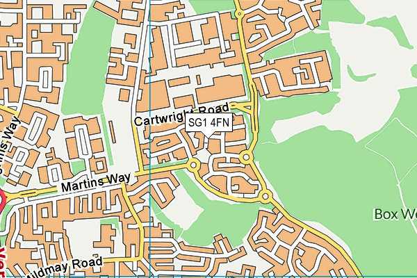 SG1 4FN map - OS VectorMap District (Ordnance Survey)