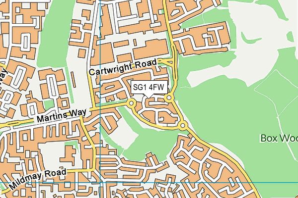 SG1 4FW map - OS VectorMap District (Ordnance Survey)
