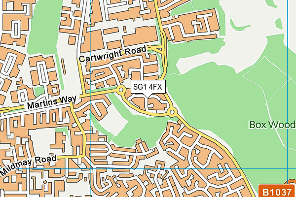 SG1 4FX map - OS VectorMap District (Ordnance Survey)