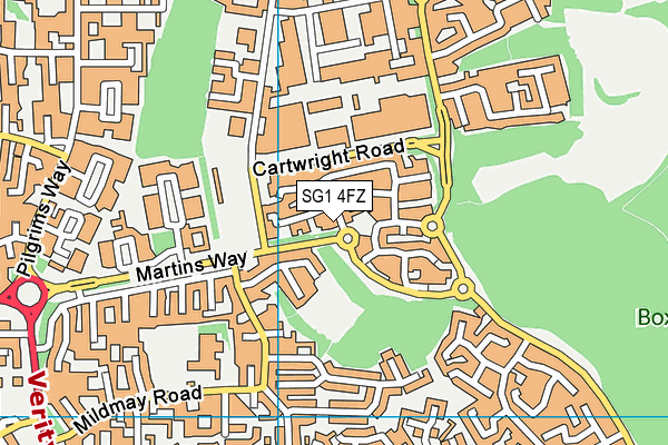 SG1 4FZ map - OS VectorMap District (Ordnance Survey)