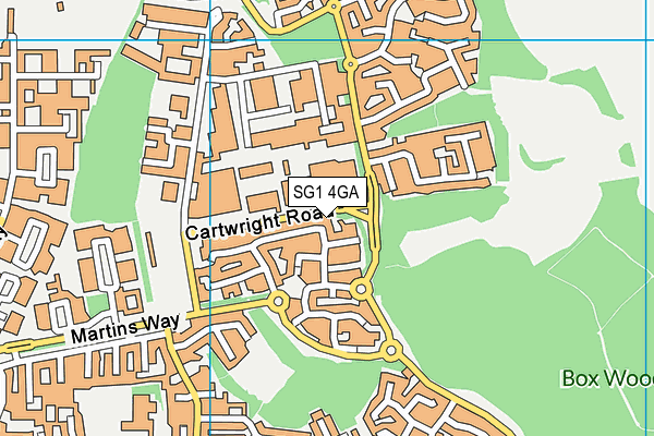 SG1 4GA map - OS VectorMap District (Ordnance Survey)