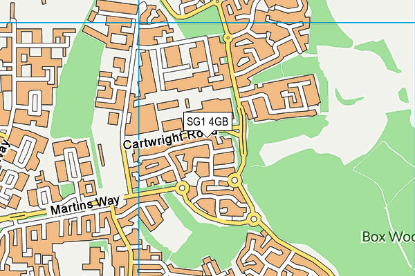 SG1 4GB map - OS VectorMap District (Ordnance Survey)