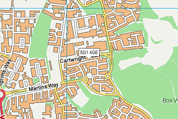 SG1 4GE map - OS VectorMap District (Ordnance Survey)