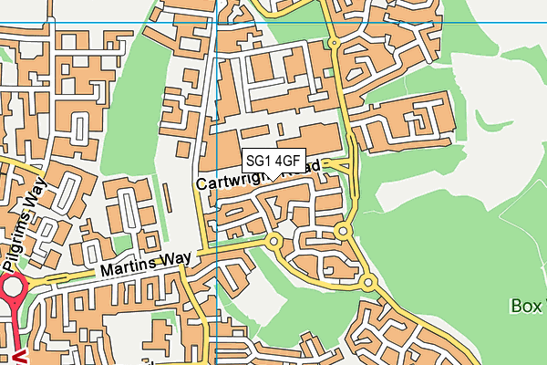 SG1 4GF map - OS VectorMap District (Ordnance Survey)