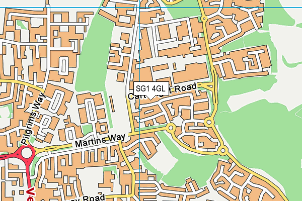 SG1 4GL map - OS VectorMap District (Ordnance Survey)