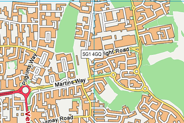 SG1 4GQ map - OS VectorMap District (Ordnance Survey)
