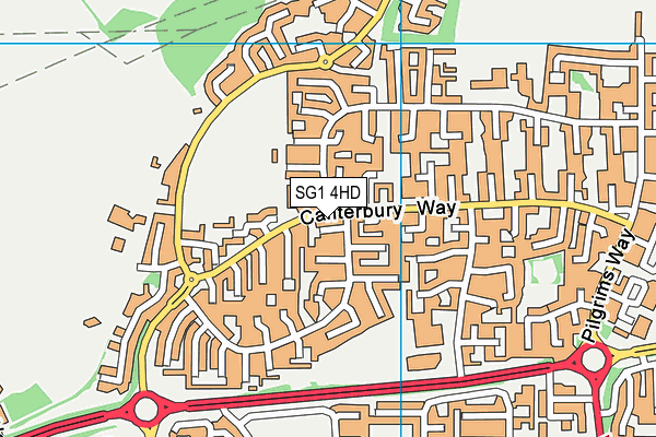 SG1 4HD map - OS VectorMap District (Ordnance Survey)
