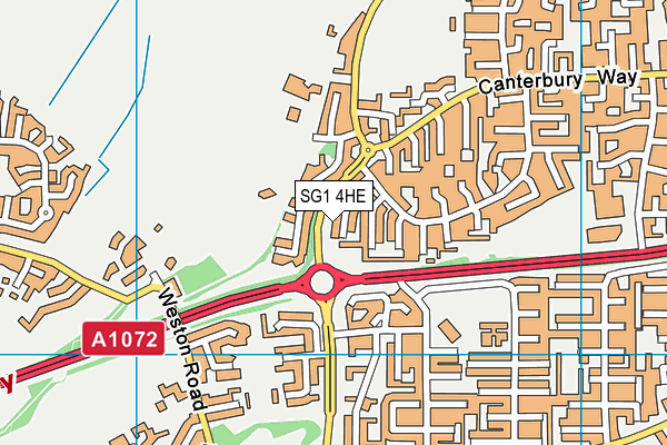 SG1 4HE map - OS VectorMap District (Ordnance Survey)