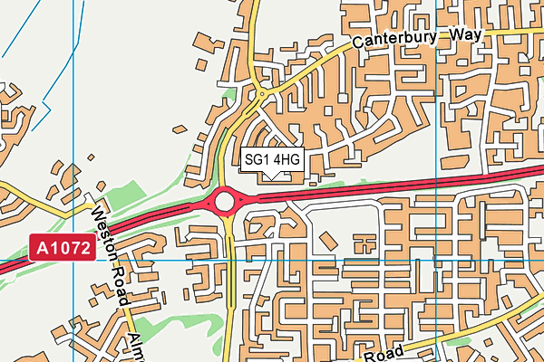 SG1 4HG map - OS VectorMap District (Ordnance Survey)
