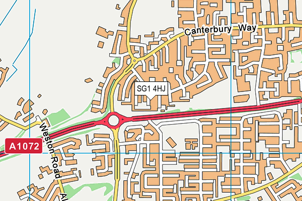 SG1 4HJ map - OS VectorMap District (Ordnance Survey)