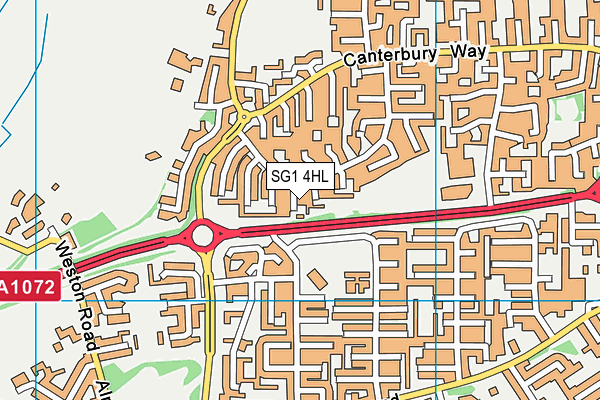SG1 4HL map - OS VectorMap District (Ordnance Survey)