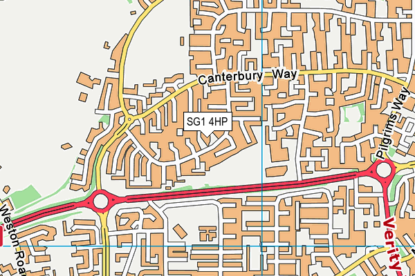 SG1 4HP map - OS VectorMap District (Ordnance Survey)