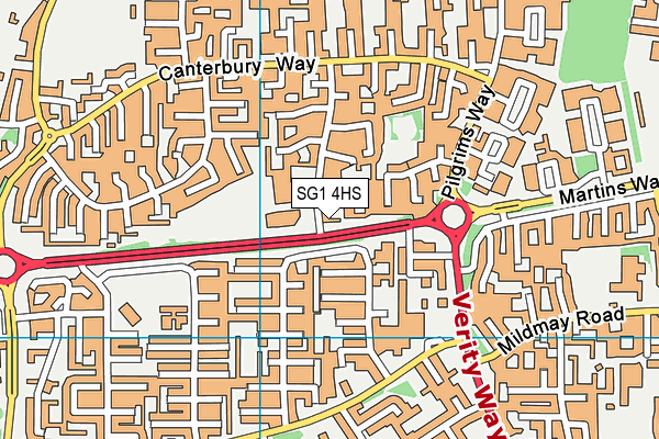 SG1 4HS map - OS VectorMap District (Ordnance Survey)