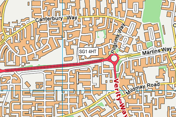 SG1 4HT map - OS VectorMap District (Ordnance Survey)