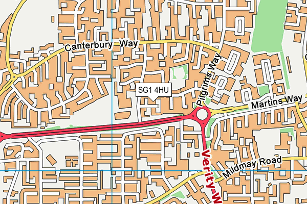 SG1 4HU map - OS VectorMap District (Ordnance Survey)