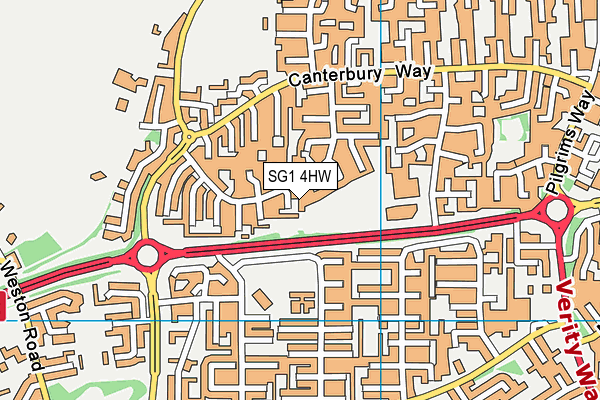 SG1 4HW map - OS VectorMap District (Ordnance Survey)