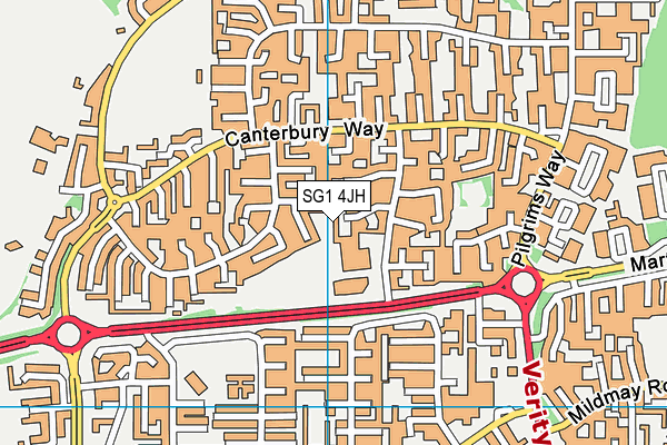 SG1 4JH map - OS VectorMap District (Ordnance Survey)
