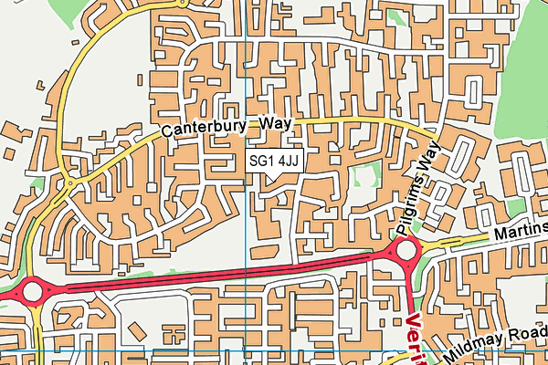SG1 4JJ map - OS VectorMap District (Ordnance Survey)