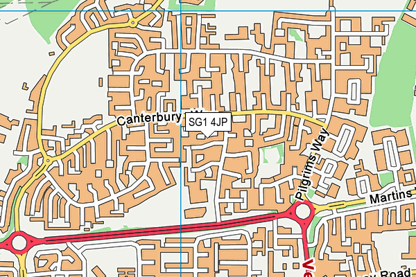 SG1 4JP map - OS VectorMap District (Ordnance Survey)