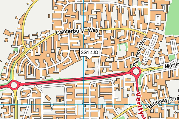 SG1 4JQ map - OS VectorMap District (Ordnance Survey)