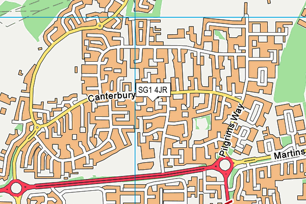 SG1 4JR map - OS VectorMap District (Ordnance Survey)