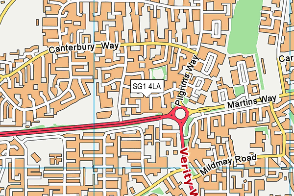 SG1 4LA map - OS VectorMap District (Ordnance Survey)