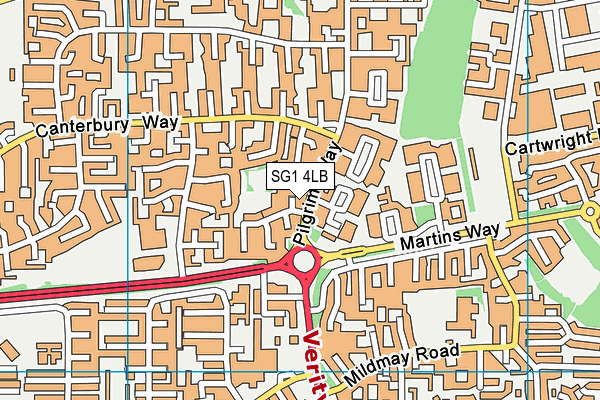 SG1 4LB map - OS VectorMap District (Ordnance Survey)