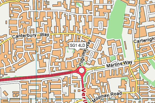 SG1 4LD map - OS VectorMap District (Ordnance Survey)