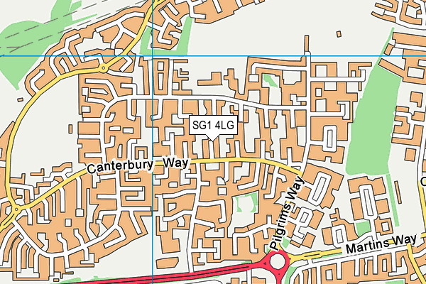 SG1 4LG map - OS VectorMap District (Ordnance Survey)