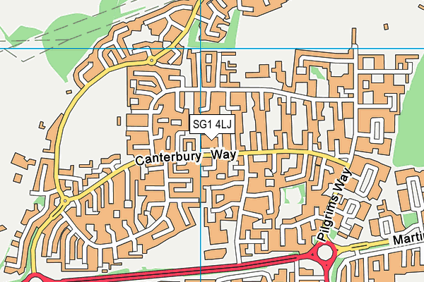SG1 4LJ map - OS VectorMap District (Ordnance Survey)