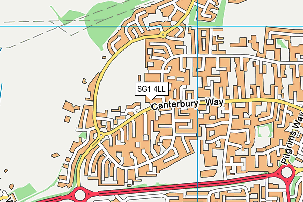 SG1 4LL map - OS VectorMap District (Ordnance Survey)