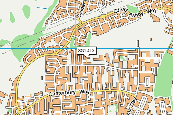 SG1 4LX map - OS VectorMap District (Ordnance Survey)