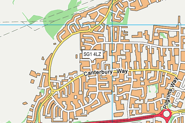 SG1 4LZ map - OS VectorMap District (Ordnance Survey)