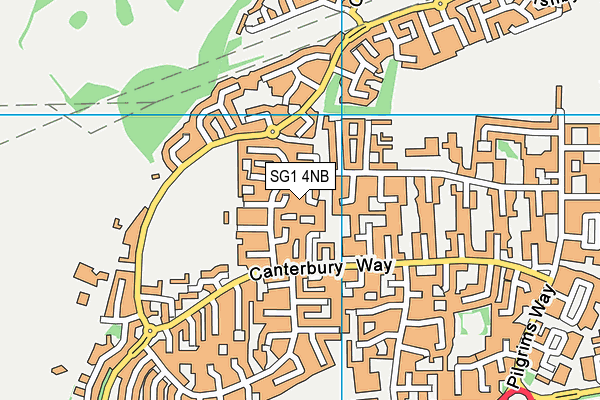 SG1 4NB map - OS VectorMap District (Ordnance Survey)