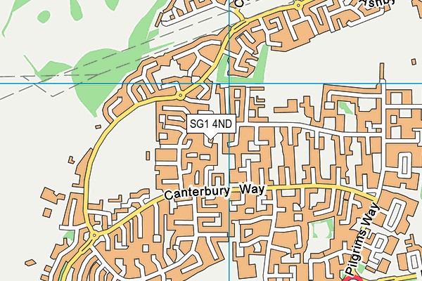 SG1 4ND map - OS VectorMap District (Ordnance Survey)