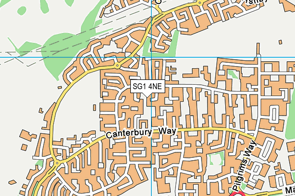 SG1 4NE map - OS VectorMap District (Ordnance Survey)